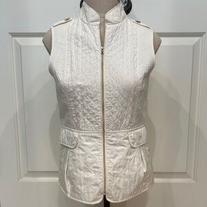 Etcetera Quilted Cream Vest Lightweight Sz 2 XS